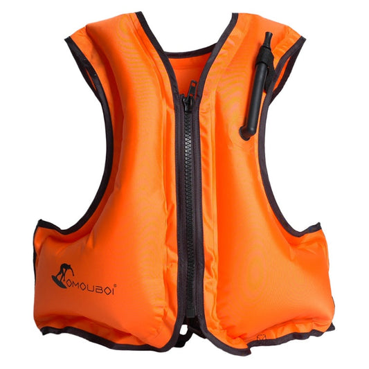 Swimming life vest life jacket, Type 0, shown from the front with adjustable straps and buoyant design
