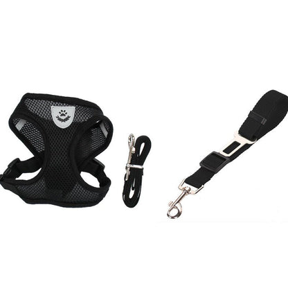 Pet car seat belt leash for dogs and cats, adjustable safety restraint with clip