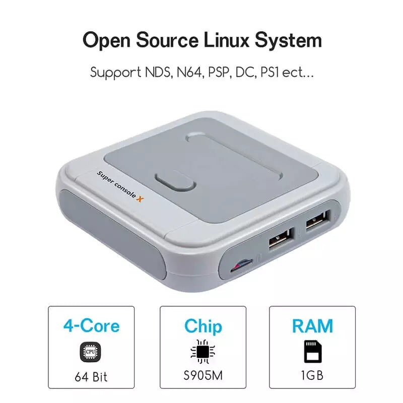 Portable HD wireless game emulator arcade host with handheld console and built-in game controls