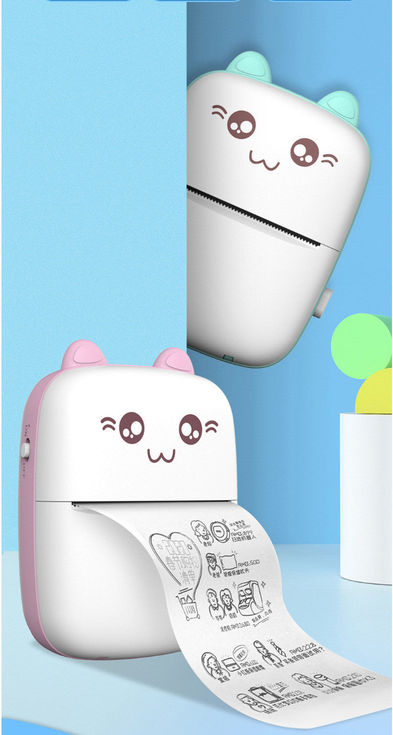 Portable mini Bluetooth WiFi photo printer for mobile phone notes, labels, and student printing