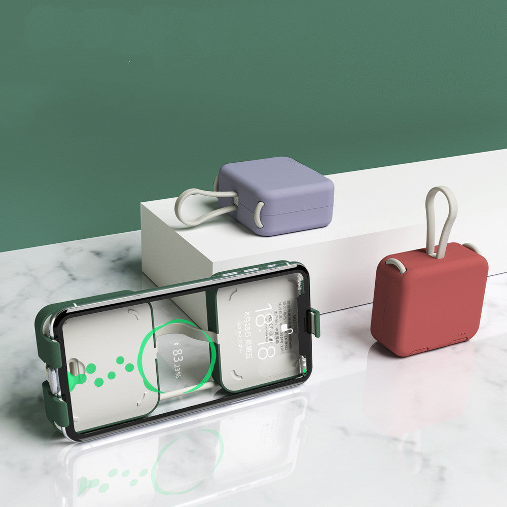 Handbag back clip battery power bank, compact portable charger with secure clip design