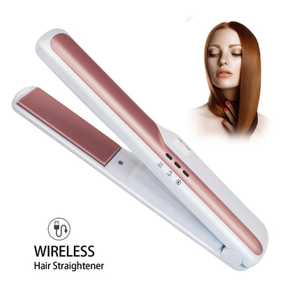 USB wireless charging hair straightener with cordless design and ceramic plates
