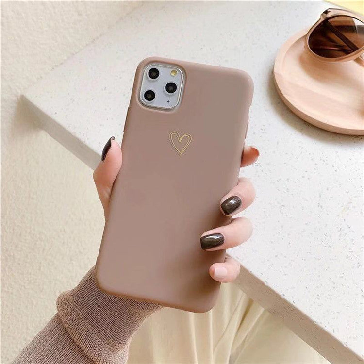 Simple small love iPhone case compatible with Apple, featuring a minimalist heart design