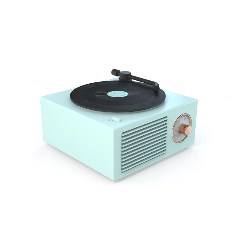 Wireless mini portable retro phonograph Bluetooth-compatible speaker in vintage-inspired design