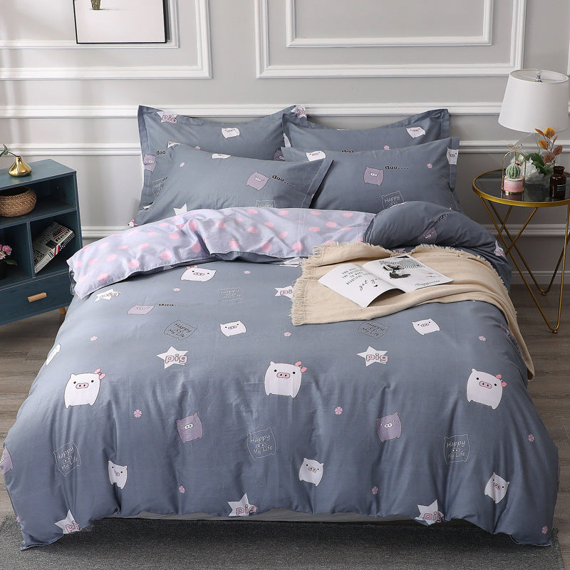 Four-piece cotton bedding set by My Store, featuring soft home textiles in coordinated colors