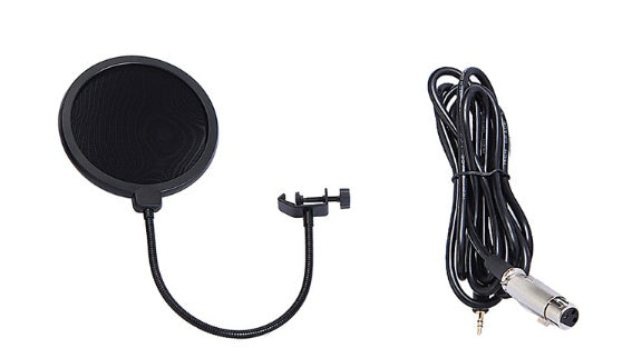 BM800 microphone set with condenser microphone, shock mount, pop filter, and adjustable stand