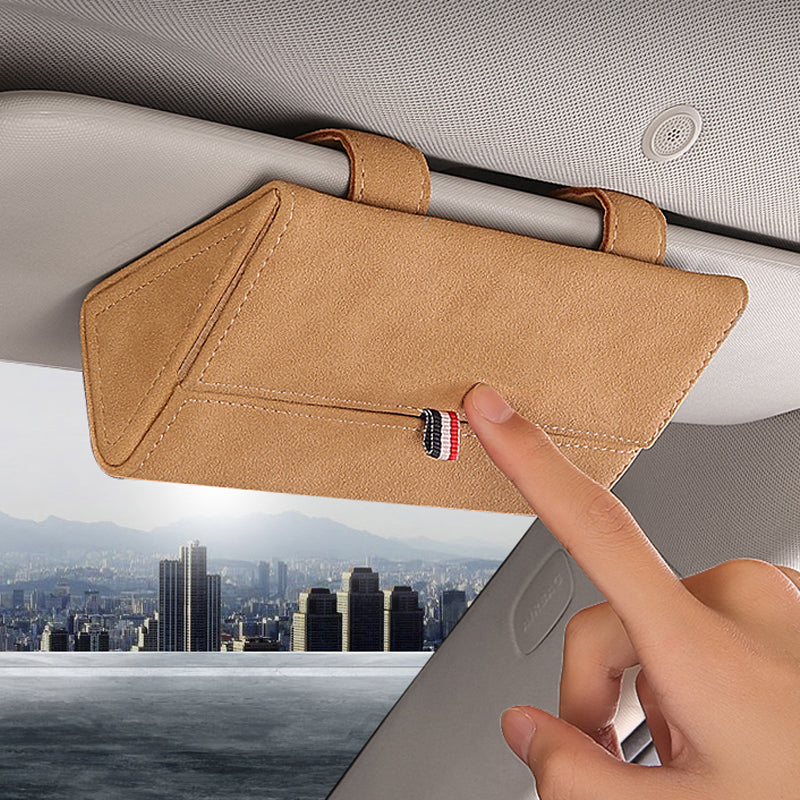 Car glasses storage box for organizing sunglasses in a vehicle interior