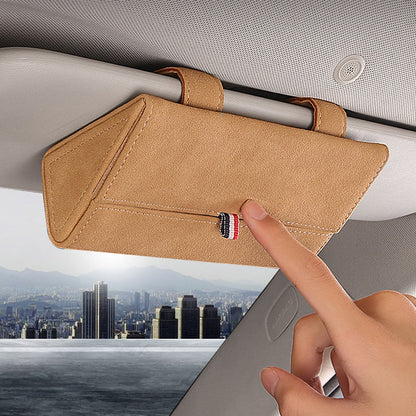 Car glasses storage box for organizing sunglasses in a vehicle interior