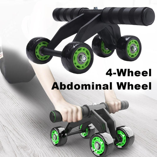 Four-wheeled abdominal roller for home exercise and abdominal muscle fitness training