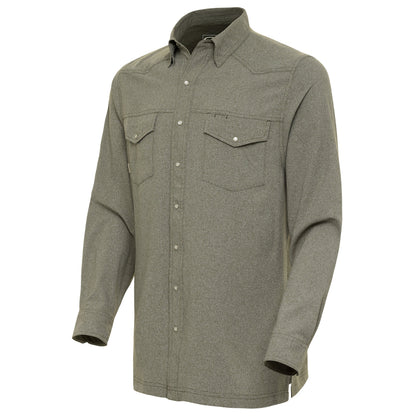 GameGuard Agave Pearl Snap Shirt, long sleeve pearl snap shirt with button details and classic Western style.