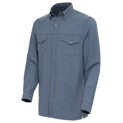 Long sleeve Deep Water Pearl Snap Shirt by GameGuard, featuring pearl snap buttons and a classic Western style.