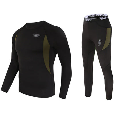 Tactical cycling sports underwear set in black, designed for active wear