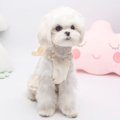 Small dog sweet suspender skirt in a cute style, featuring adjustable straps and a charming design