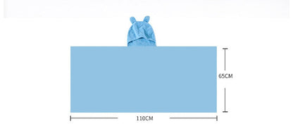 Cotton baby care hooded bath towel with soft hooded design for gentle drying