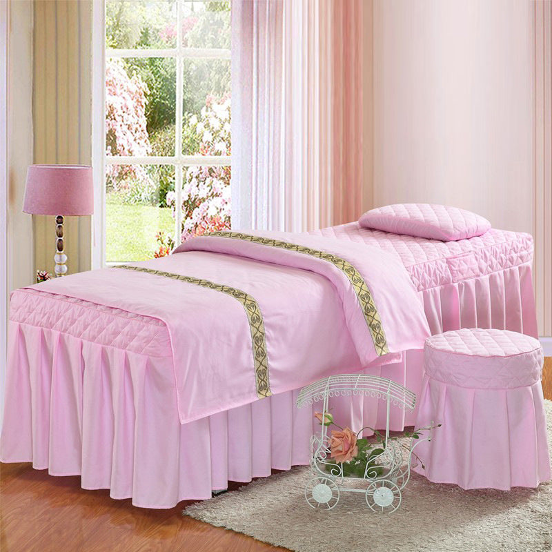 Beauty bed salon bed cover by My Store, shown laid flat in a neutral design