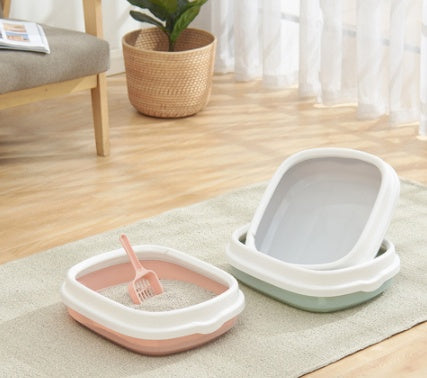Semi-enclosed deodorant cat litter box with odor control design, My Store brand