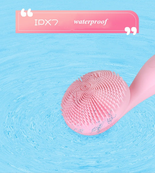 Multifunctional face brush with soft bristles for gentle facial cleansing and skincare application