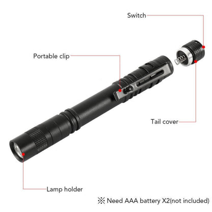 Aluminum LED flashlight by My Store, shown in a compact silver design