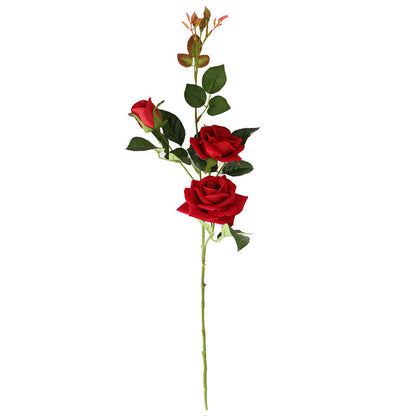 Artificial flower rose with realistic petals and green leaves from My Store