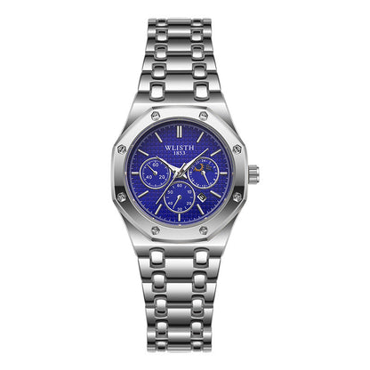 Women's luminous steel strap watch with calendar display, My Store brand