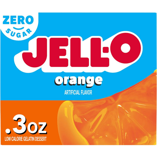 Jell-O Sugar Free Orange Low Calorie Gelatin Dessert Mix, 0.3 Ounce