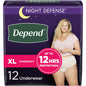 Depend Night Defense Adult Incontinence Underwear For Women Overnight XL Blush 12Ct