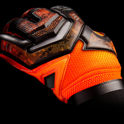 Goalkeeper gloves with fingers by My Store, black and white palm and finger protection design