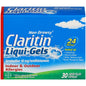 Claritin 10 mg non-drowsy Liqui-Gels in a blister pack, allergy relief medicine, 30 count, Pasteur Pharmacy brand