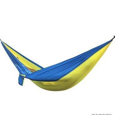 Portable nylon parachute outdoor double backpacking hammock with durable fabric and suspension straps