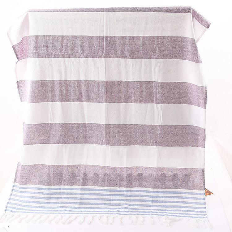 Cotton striped beach towel, 100x180cm, by My Store