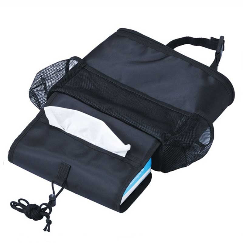 Thermal bag car seat organizer with multiple compartments for storing food, drinks, and travel essentials