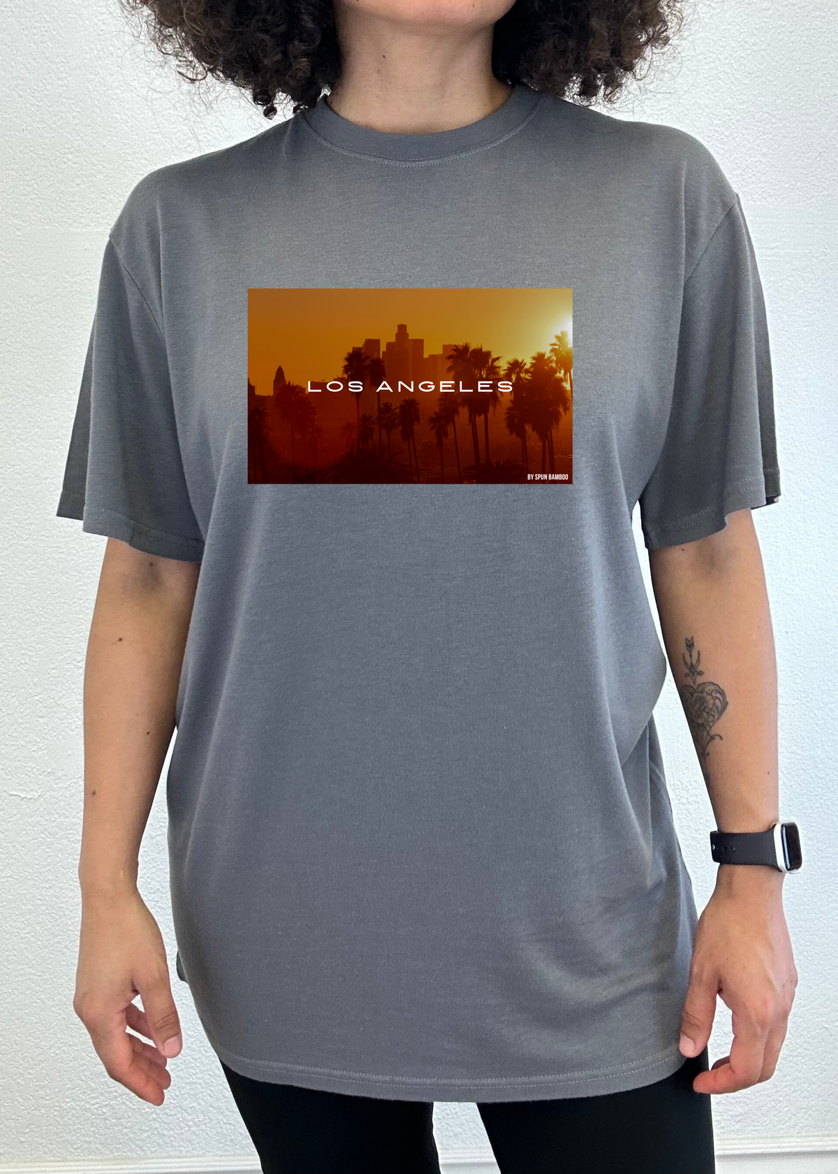 Spun Bamboo men's short sleeve graphic T-shirt made of bamboo viscose and organic cotton, featuring a stylish printed design.