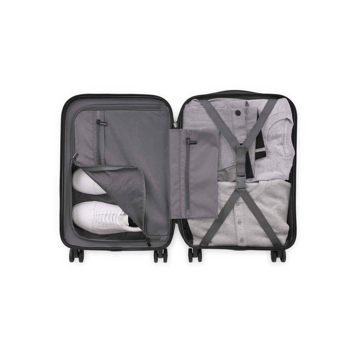 Dark blue Bugatti Collections Mecca 2-piece luggage set with hard shells and telescopic handles on a plain background.