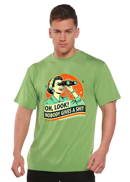 Mens printed graphic T-shirt by Spun Bamboo featuring retro woman design in bamboo and cotton fabric, unisex style.