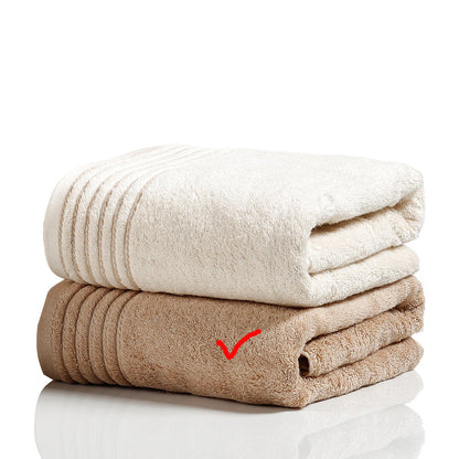Cotton towel set by My Store folded and displayed in a neat stack