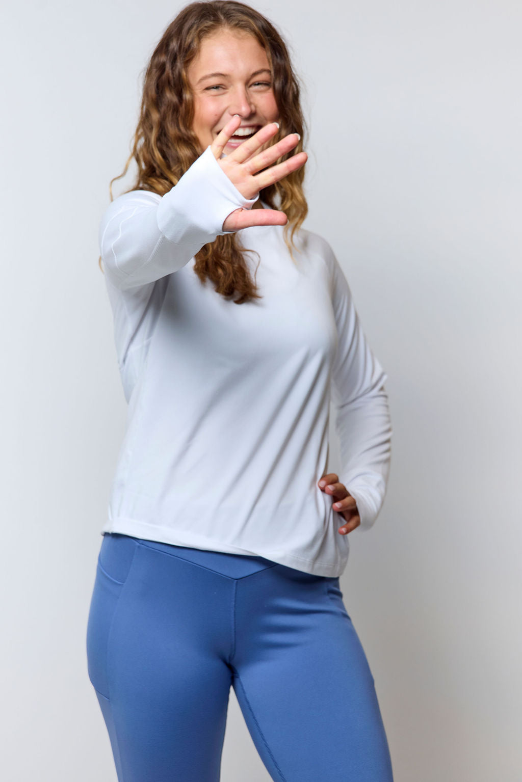 Goal Five Foudy 2.0 women's long sleeve athletic training top, lightweight and fitted for activewear and workouts.