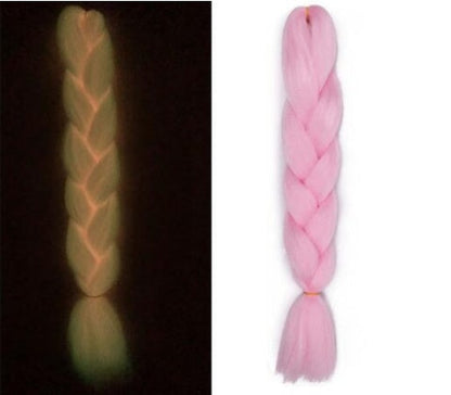 Star Fashion luminous braid hair extension, glowing braided strands displayed clearly