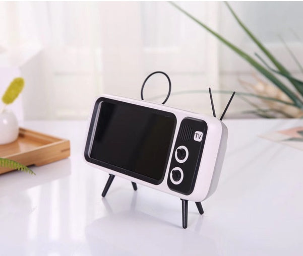 Retro TV mini portable audio speaker by My Store in a vintage television-style design