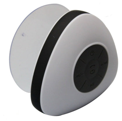 Wireless Bluetooth speaker shower with waterproof design, compact portable body, and integrated speaker controls