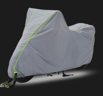 Thick black motorcycle cover for outdoor protection