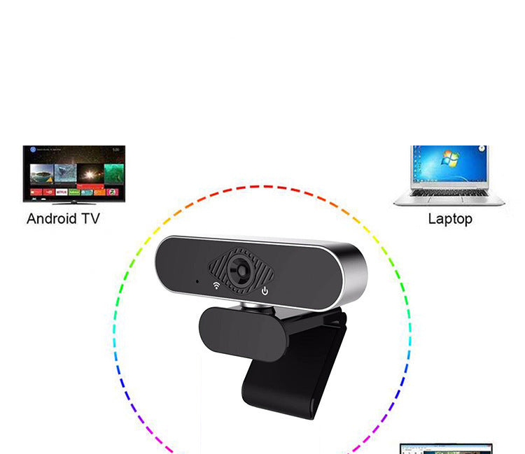 HD 1080p computer video camera by My Store, compact webcam with built-in lens for video calls