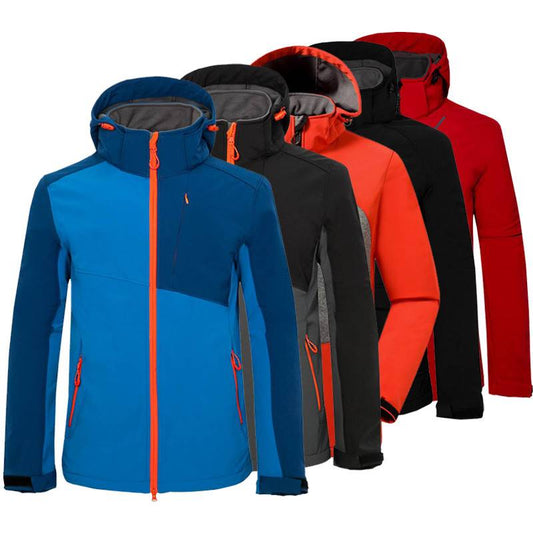Men's outdoor mountaineering storm suit windbreaker soft shell suit in rugged weather-resistant design
