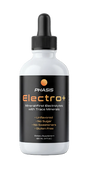 PHASIS Electro+ Drops in a small bottle, clear liquid supplement for electrolyte replenishment and hydration support.