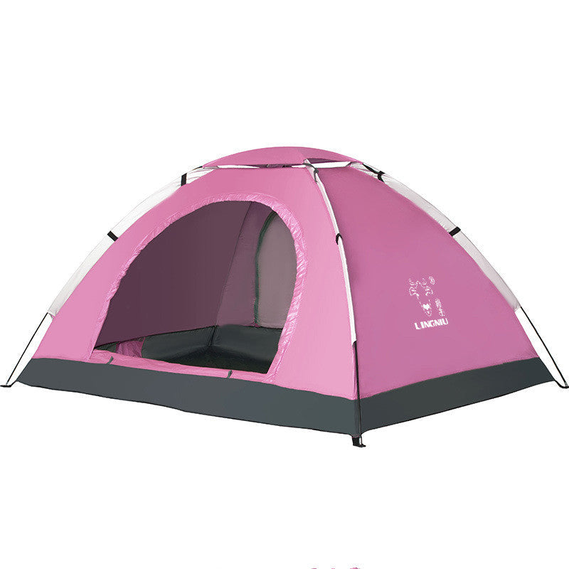 Single-layer outdoor camping tent for beach camping, lightweight portable shelter setup