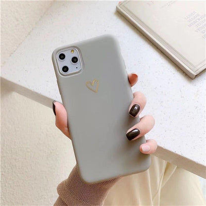 Simple small love iPhone case compatible with Apple, featuring a minimalist heart design