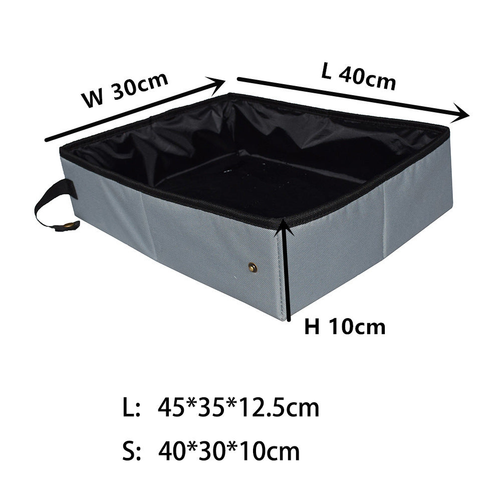 Folding waterproof high-grade cat litter box viewed from the side