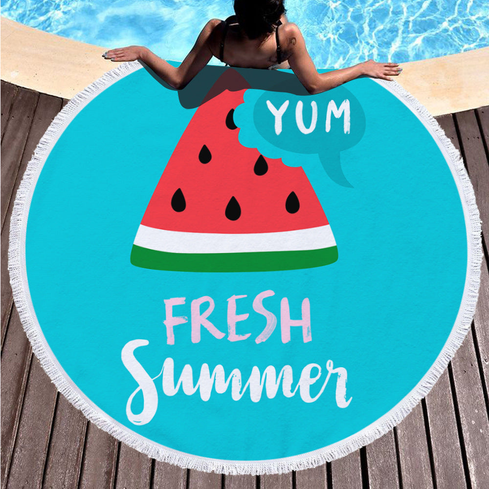 Digital printing round beach towel by My Store with colorful all-over design