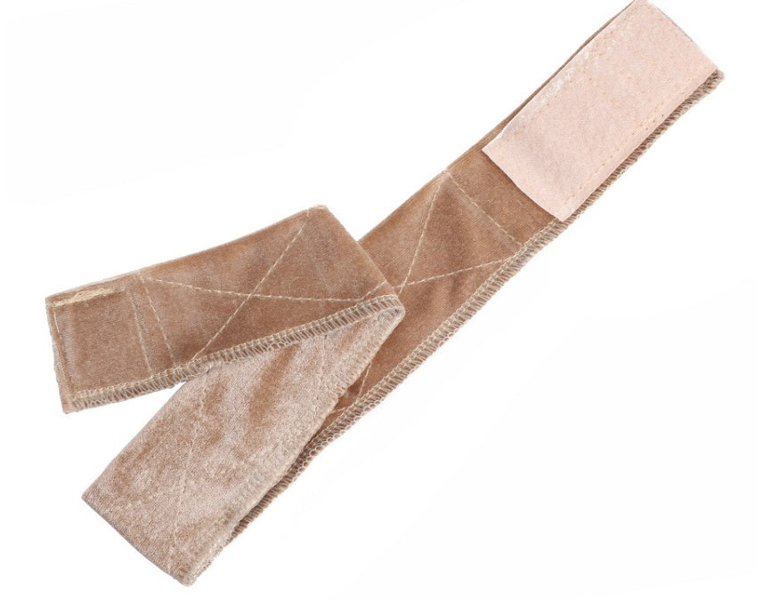 Flexible velvet adjustable wig grip headband in black, close-up product view