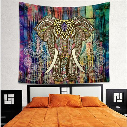 Stamp Bohemia beach blanket mural with colorful bohemian pattern and decorative design