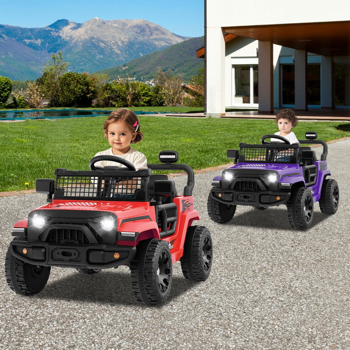 12V kids ride-on truck from GBruno Store with electric battery-powered design and realistic truck features.